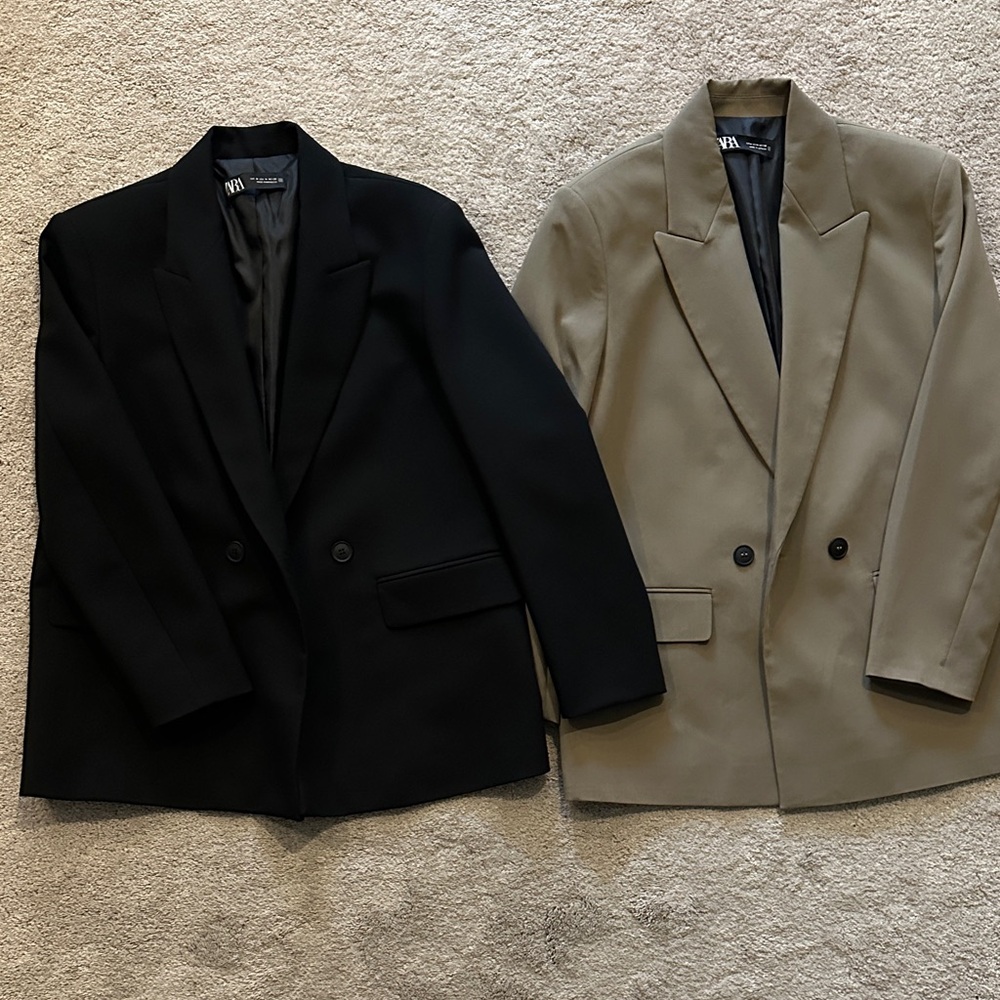 Zara Black and Tan Blazers